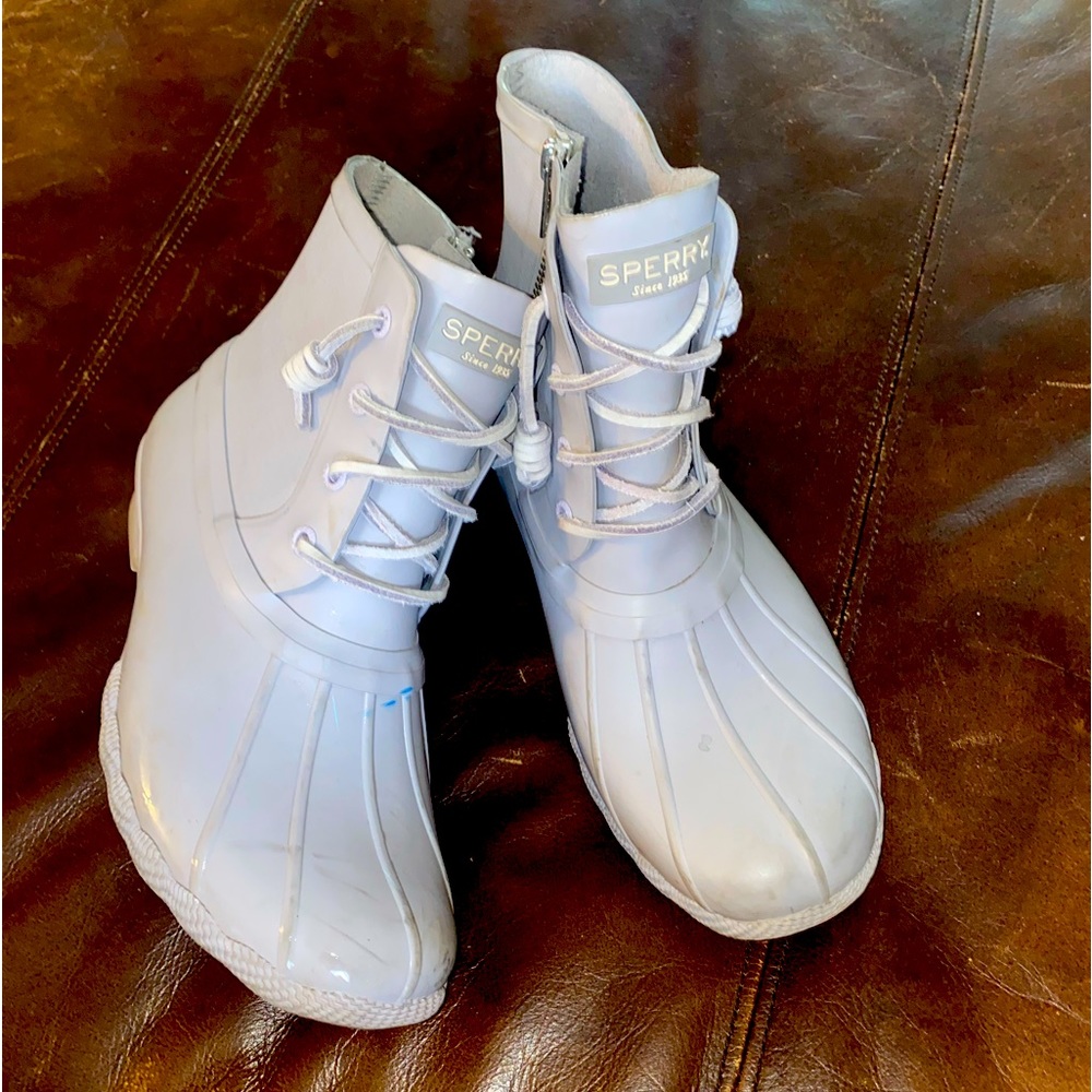 Grey Sperry Boots